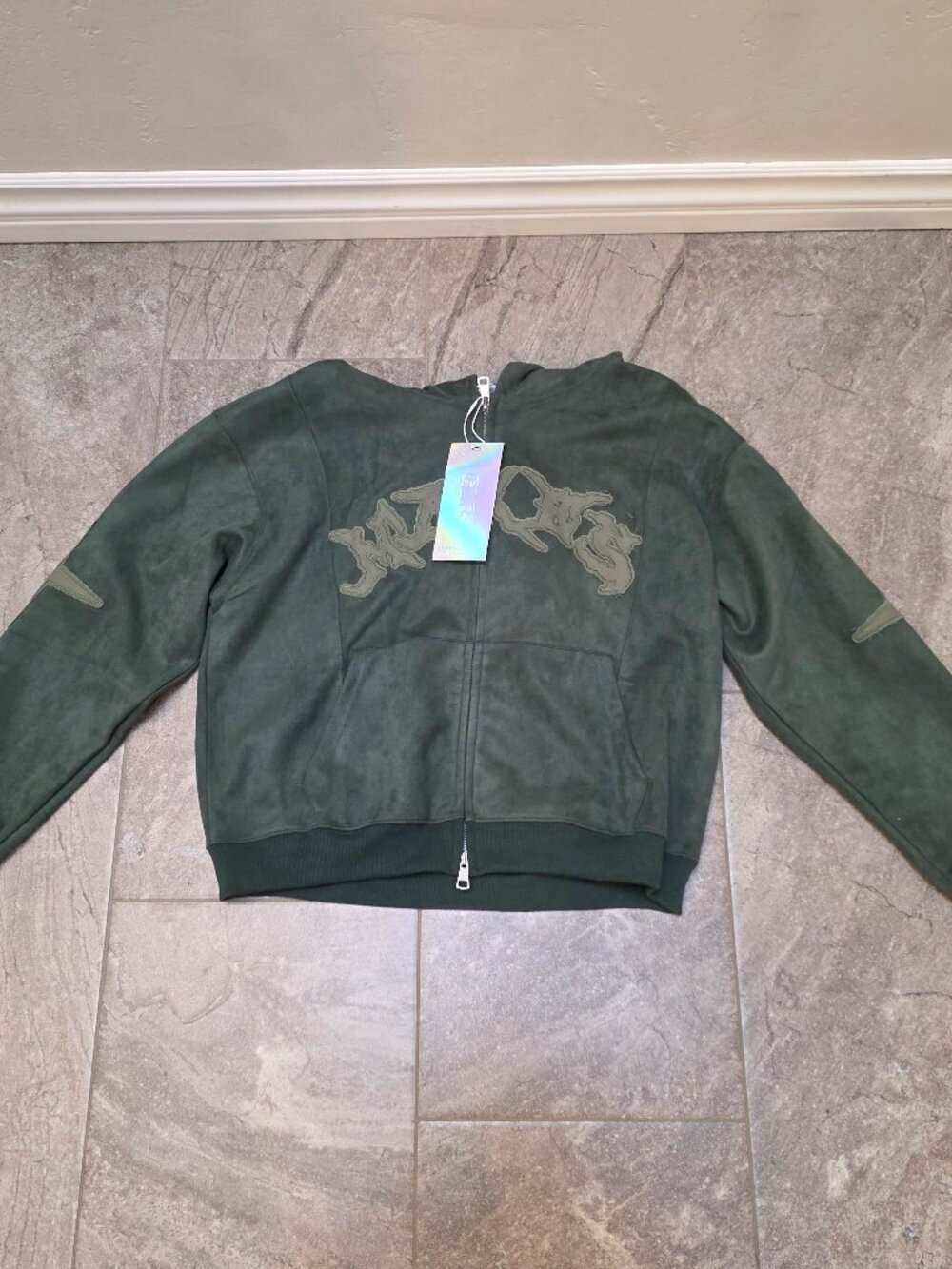 DCRB y2k hoodie decarba glfs wn project green large vintage suede